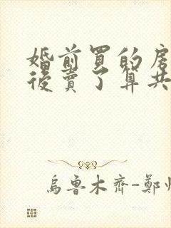 婚前买的房子过后卖了算共同财产吗