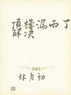 顶楼漏雨了怎么解决