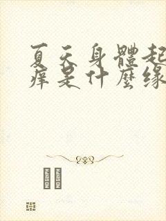 夏天身体起红点痒是什么缘故