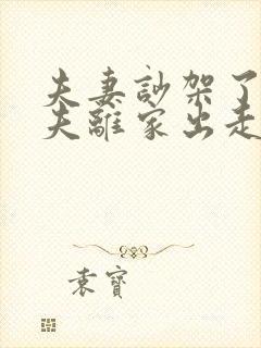 夫妻吵架了,丈夫离家出走怎么办