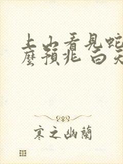 上山看见蛇有什么预兆 白天