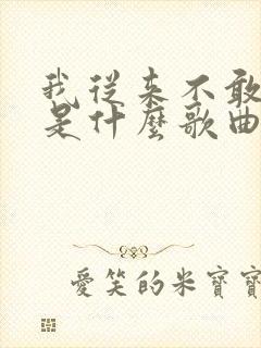 我从来不敢相信是什么歌曲