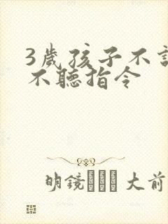 3岁孩子不说话不听指令