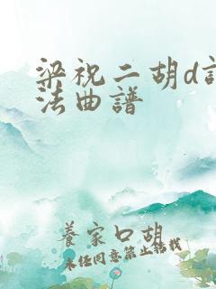 梁祝二胡d调指法曲谱