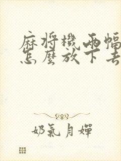 麻将机两幅麻将怎么放下去