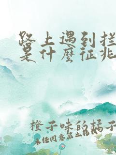 路上遇到拦路蛇是什么征兆