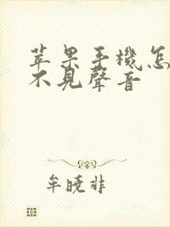 苹果手机怎么听不见声音