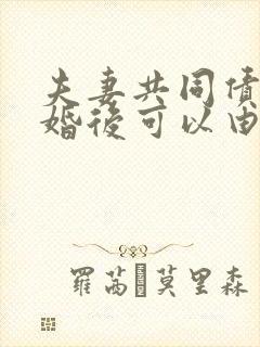 夫妻共同债务离婚后可以由一方承担吗