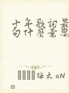 十年歌词最后一句什么意思
