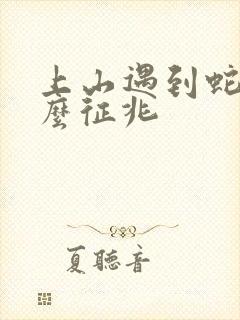 上山遇到蛇是什么征兆