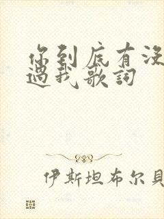 你到底有没有爱过我歌词