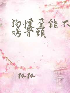 狗怀孕能不能吃鸡骨头