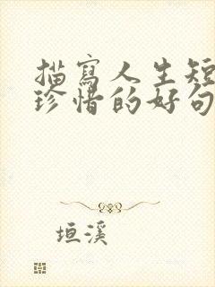 描写人生短暂要珍惜的好句