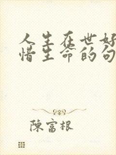 人生在世好好珍惜生命的句子