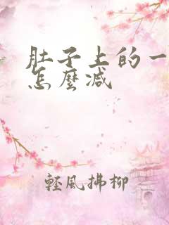 肚子上的一坨肉怎么减