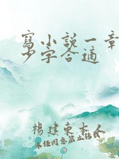 写小说一章节多少字合适