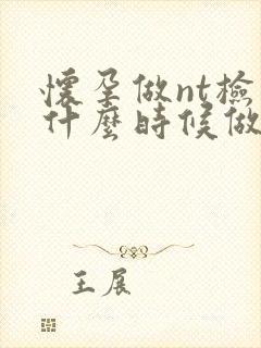 怀孕做nt检查什么时候做