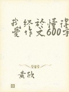 我终于懂得了母爱作文600字