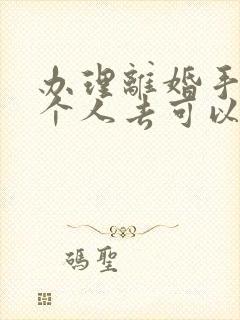 办理离婚手续一个人去可以吗?