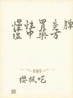 慢性胃炎脾虚湿蕴中药方