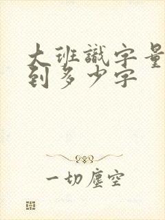 大班识字量需达到多少字