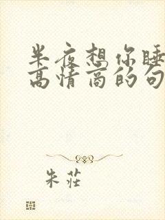 半夜想你睡不着高情商的句子