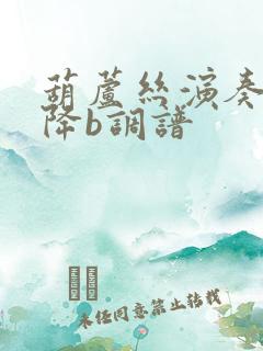 葫芦丝演奏天边降b调谱