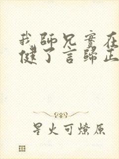 我师兄实在太稳健了言归正传的小说