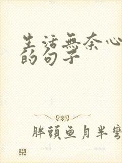 生活无奈心酸累的句子