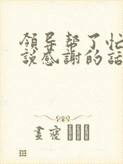 领导帮了忙怎么说感谢的话