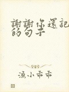 谢谢你还记得我的句子