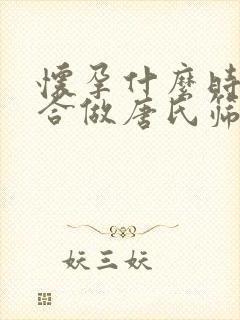 怀孕什么时候适合做唐氏筛查最好