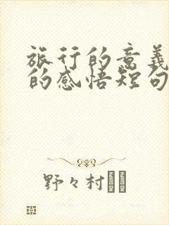 旅行的意义人生的感悟短句