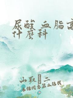 尿酸 血脂高挂什么科