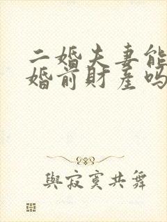 二婚夫妻能分割婚前财产吗