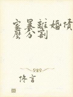 家暴离婚债务怎么分割