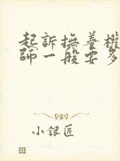 起诉抚养权请律师一般要多少钱