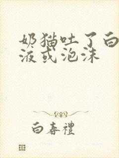 奶猫吐了白色黏液或泡沫