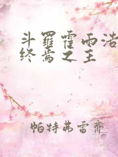 斗罗霍雨浩成为终焉之主