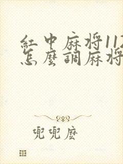 红中麻将112怎么调麻将机