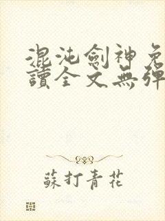 混沌剑神免费阅读全文无弹窗