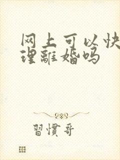 网上可以快速办理离婚吗