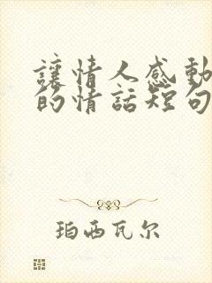 让情人感动流泪的情话短句子