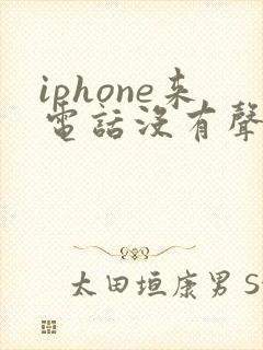 iphone来电话没有声音怎么回事