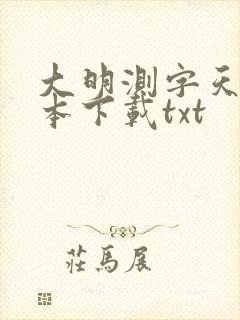 大明测字天师全本下载txt