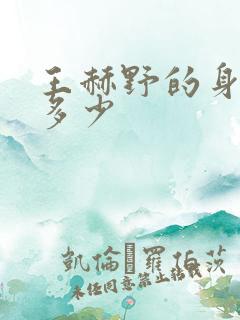 王赫野的身高是多少