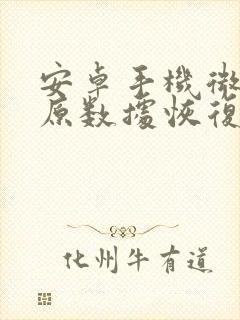 安卓手机微信还原数据恢复