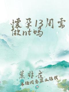 怀孕13周需要做nt吗