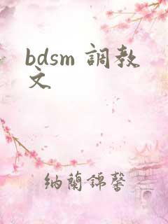 bdsm 调教文