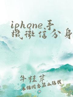 iphone手机微信分身ios